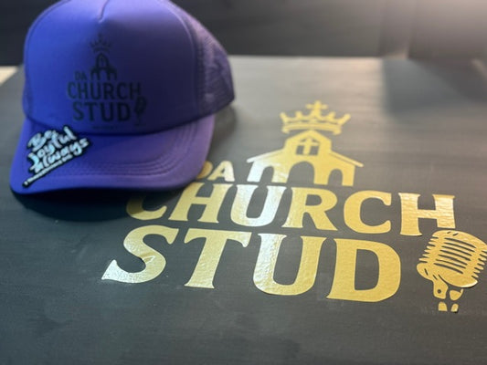 Da Church Stud Royal Purple Trucker (Be Joyful Always)